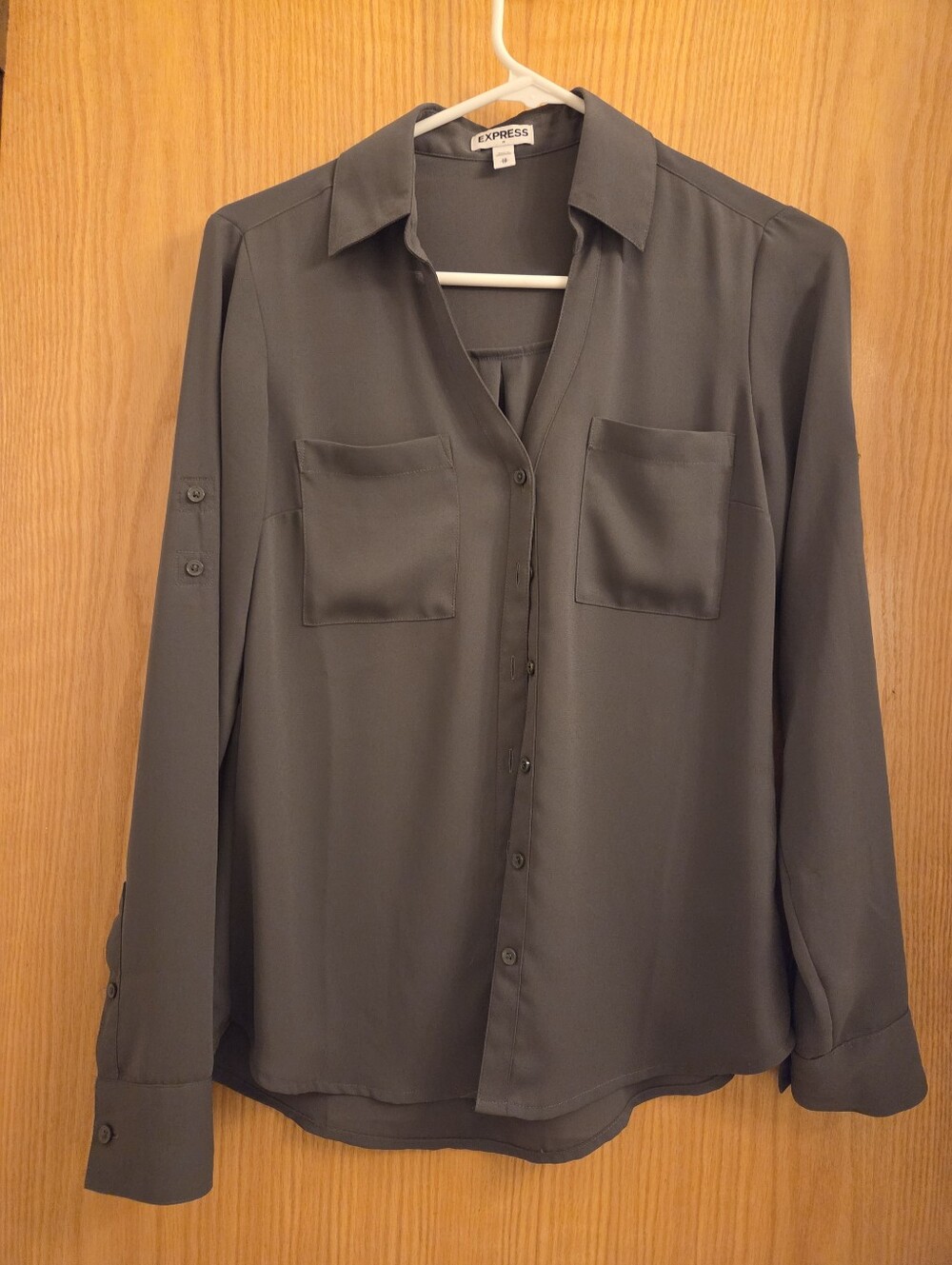 Express Gray Button Up